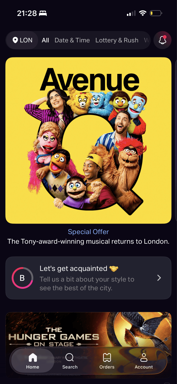 TodayTix: TodayTix home