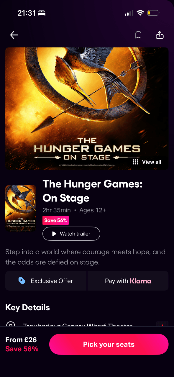 TodayTix: Show page