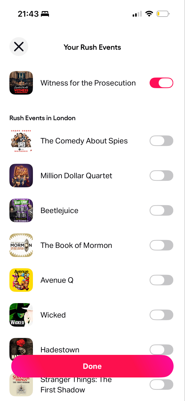 TodayTix: Rush alerts