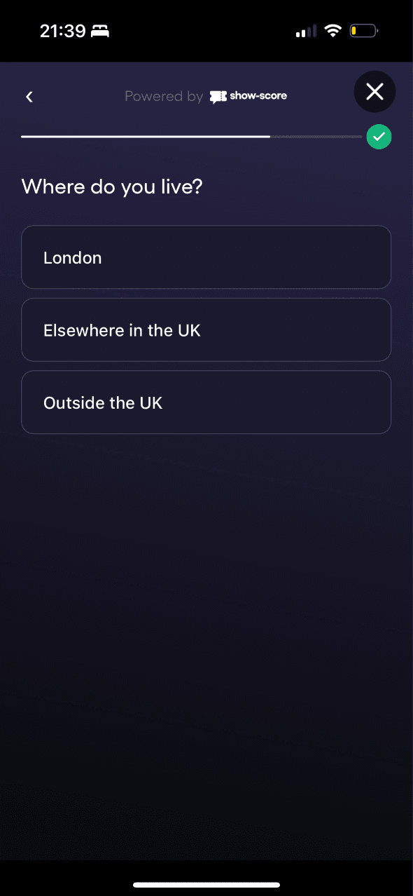 TodayTix: Where do you live?