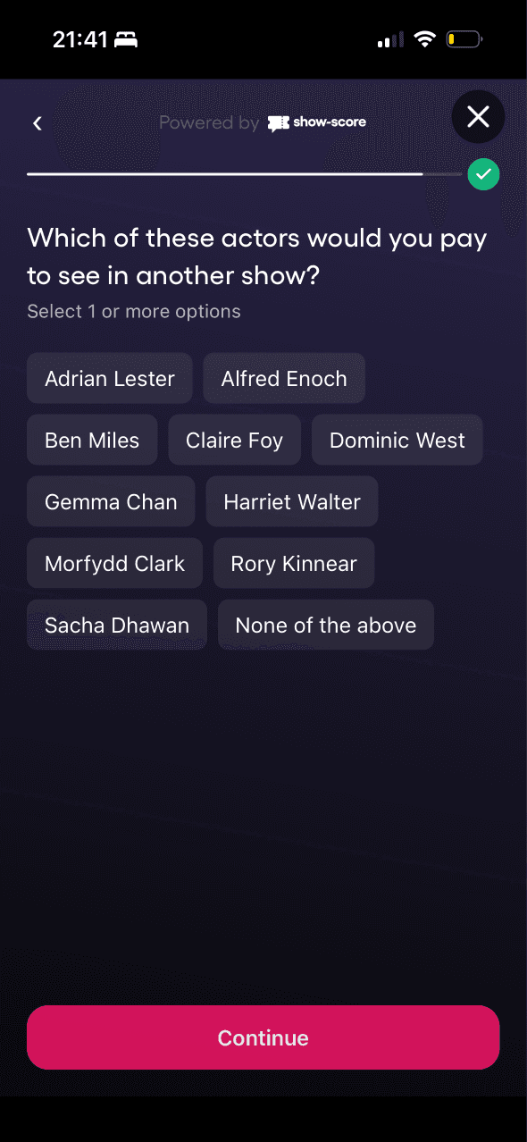 TodayTix: Performers you would see