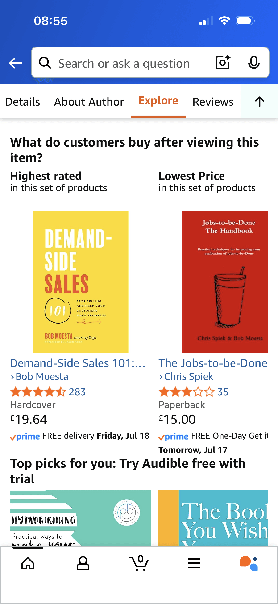 Amazon: Product page explore section 3