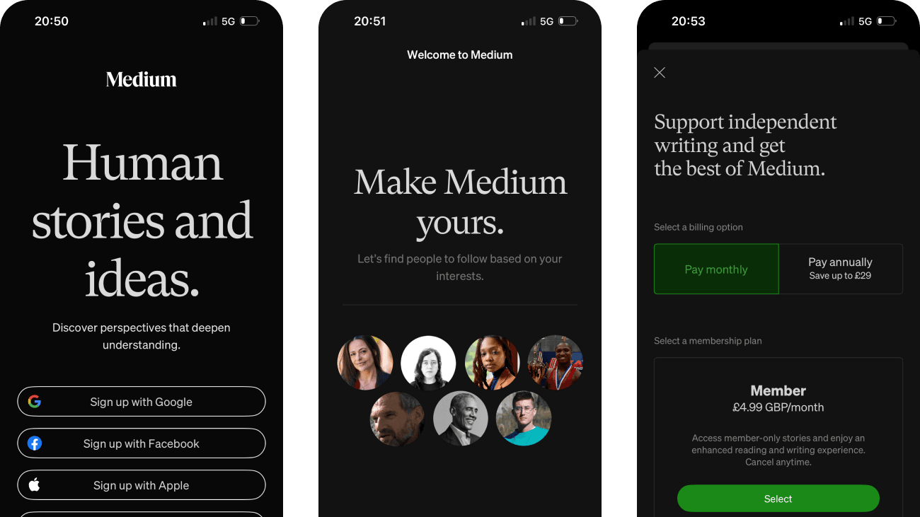 Medium product journey