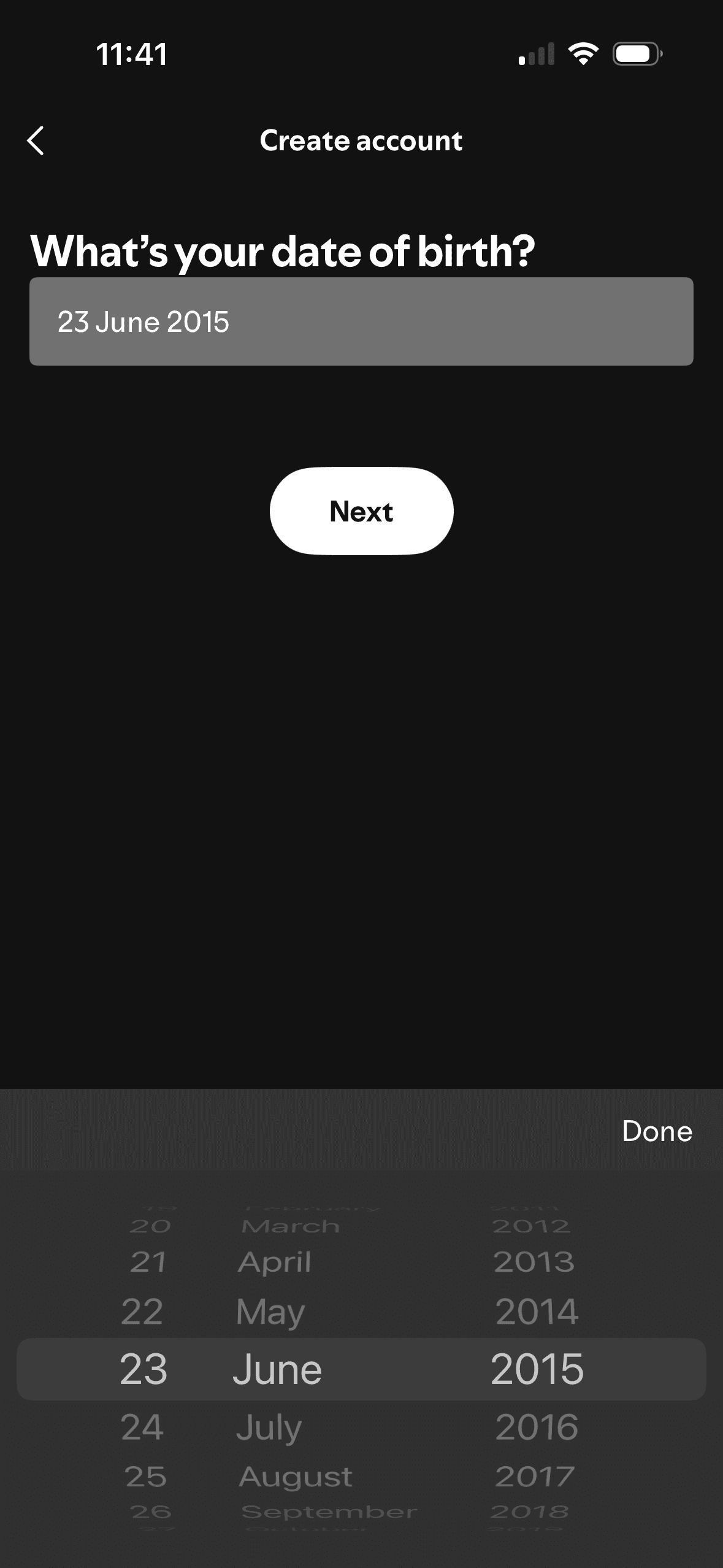 Spotify: Personal details