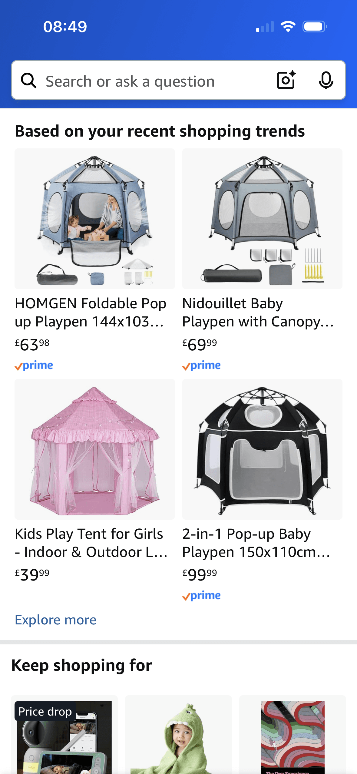 Amazon: Home further scrolled