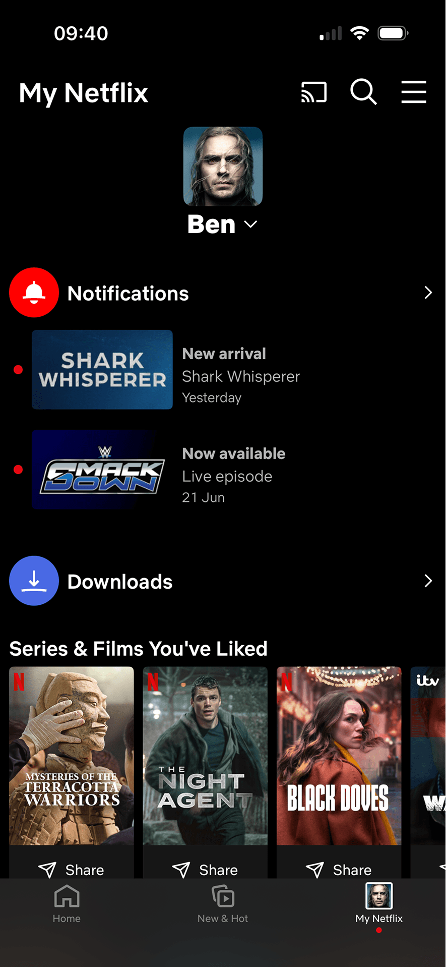 Netflix: My Netflix notifications and downloads