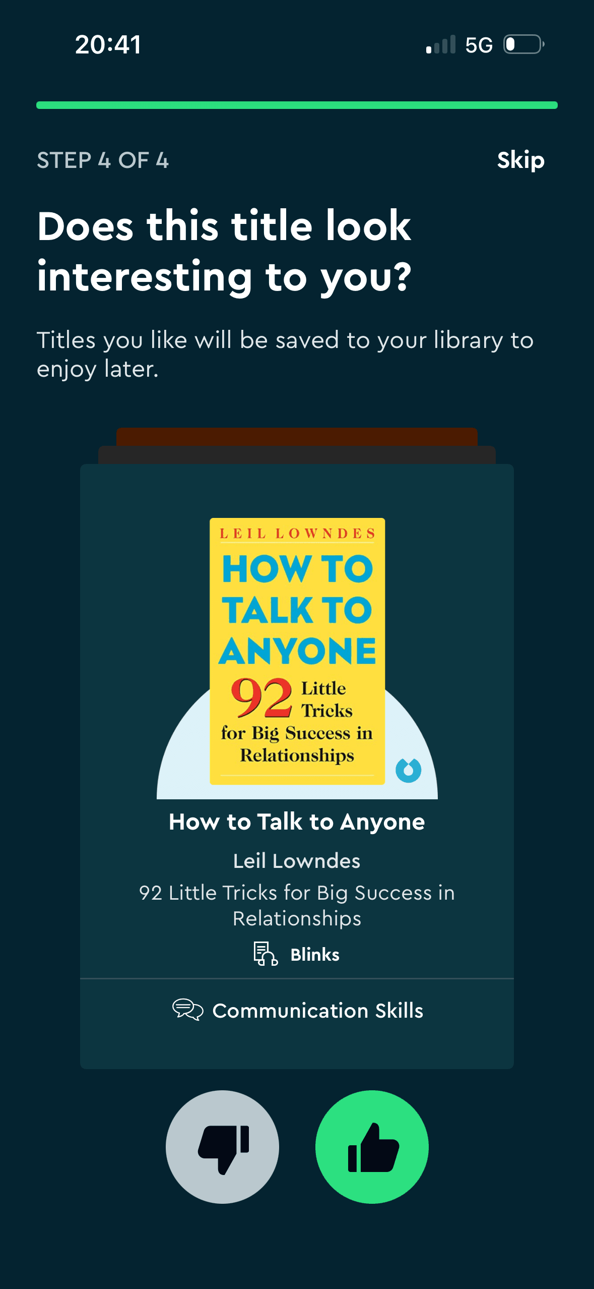 Blinkist: Rate an example title