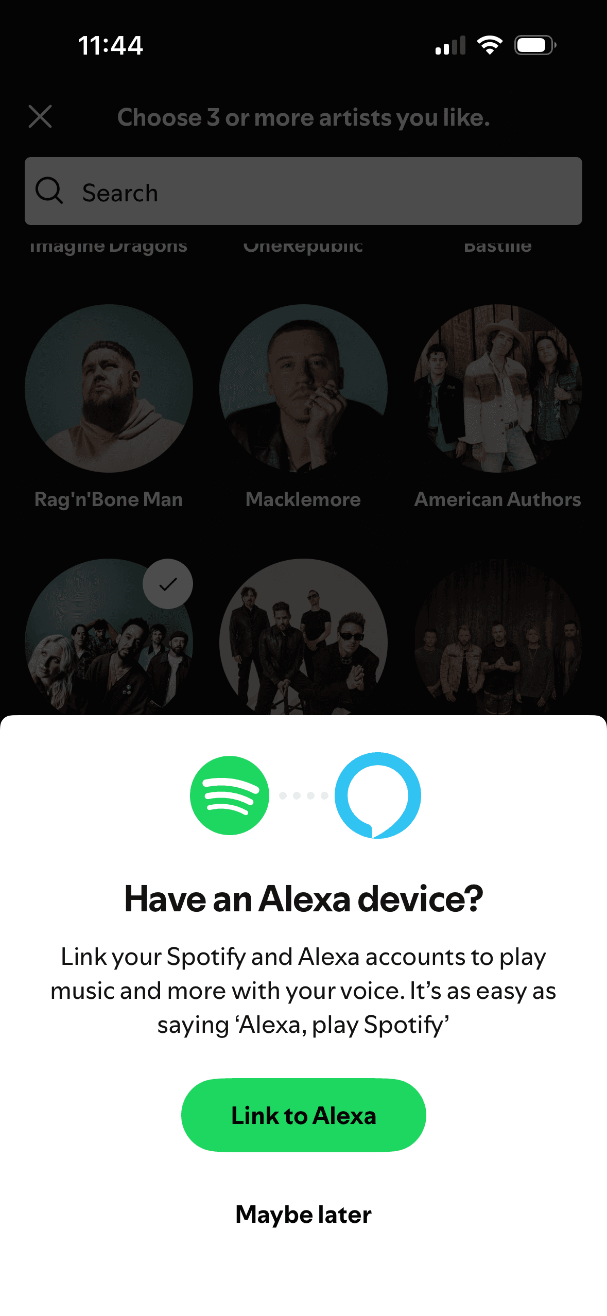 Spotify: Alexa prompt