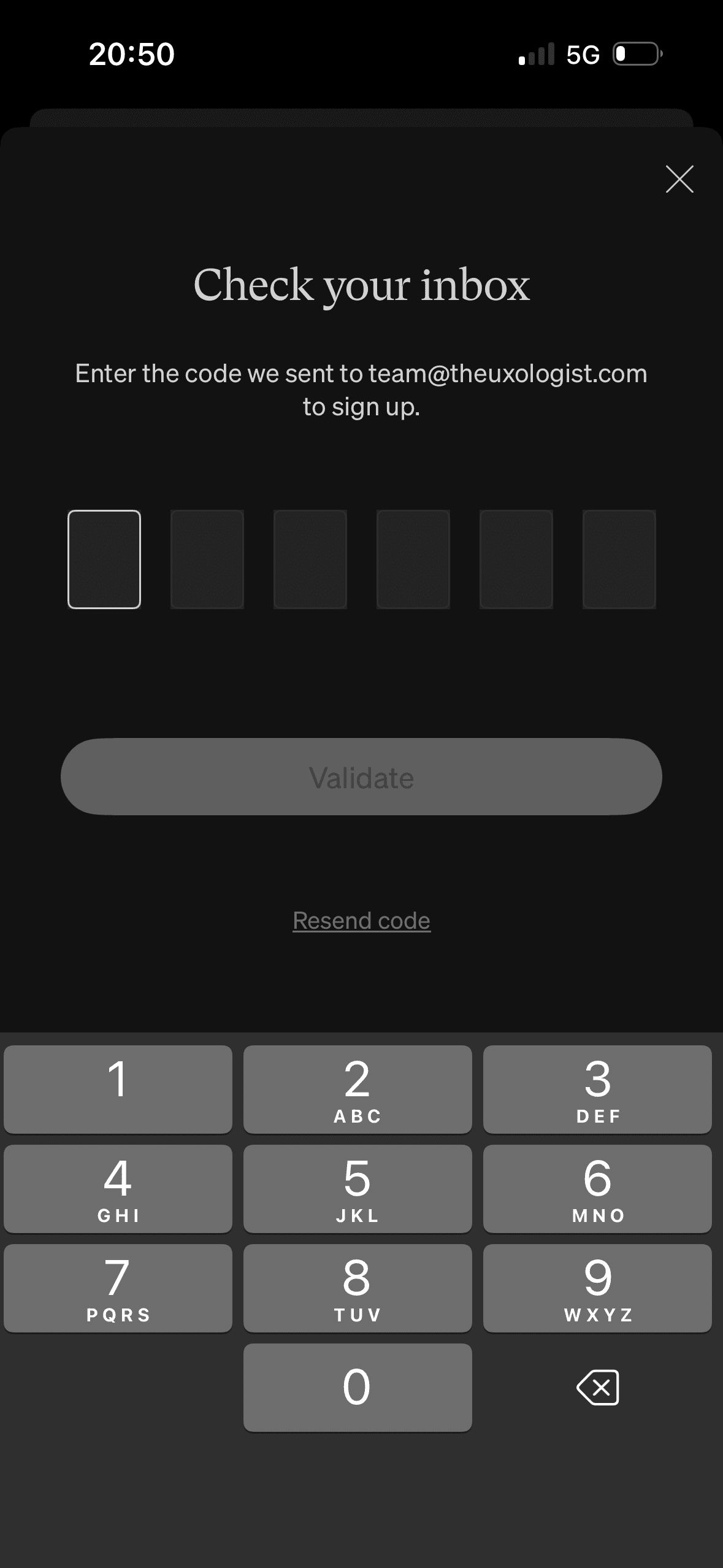Medium: Account creation – verification