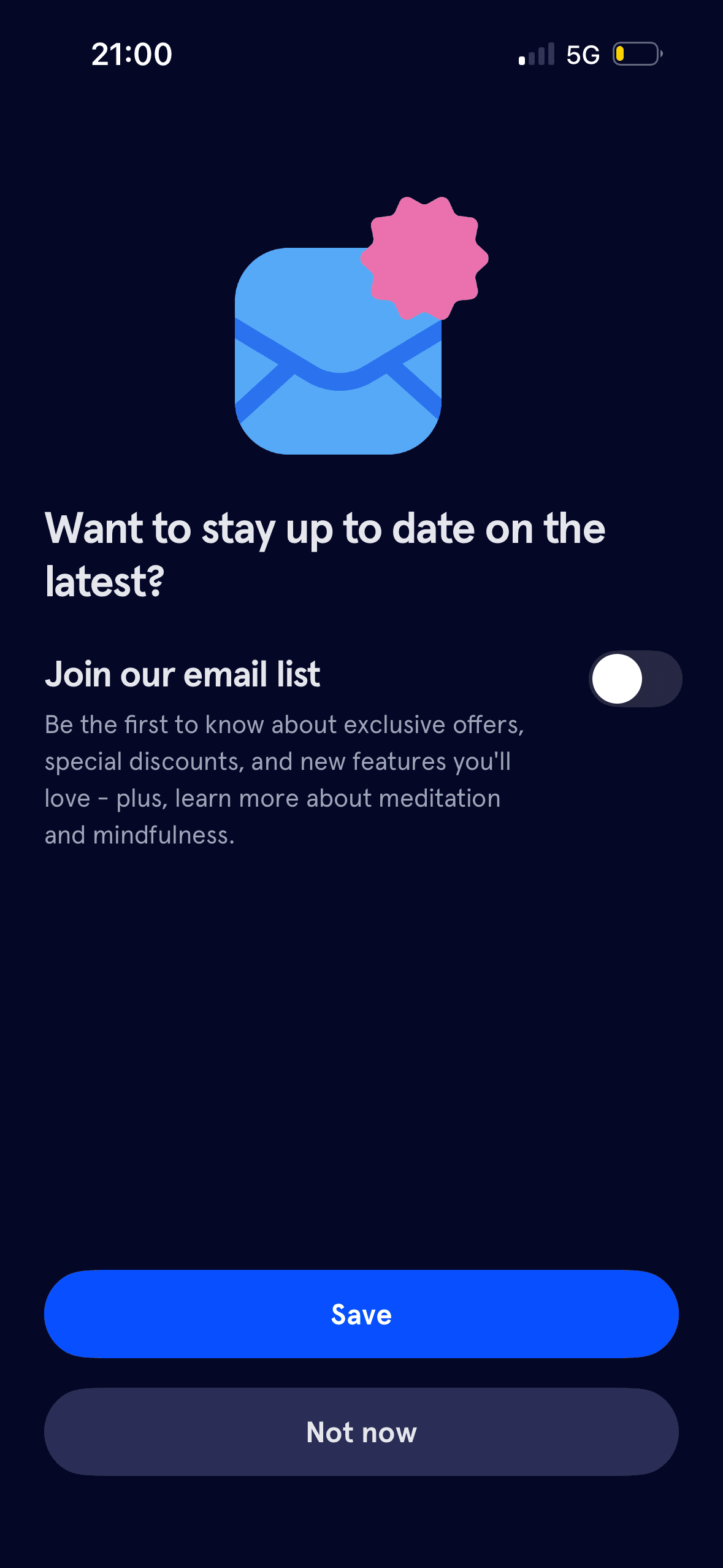 Headspace: Choose email updates