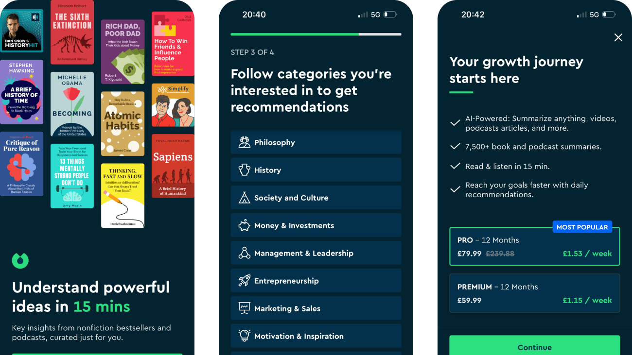 Blinkist product journey