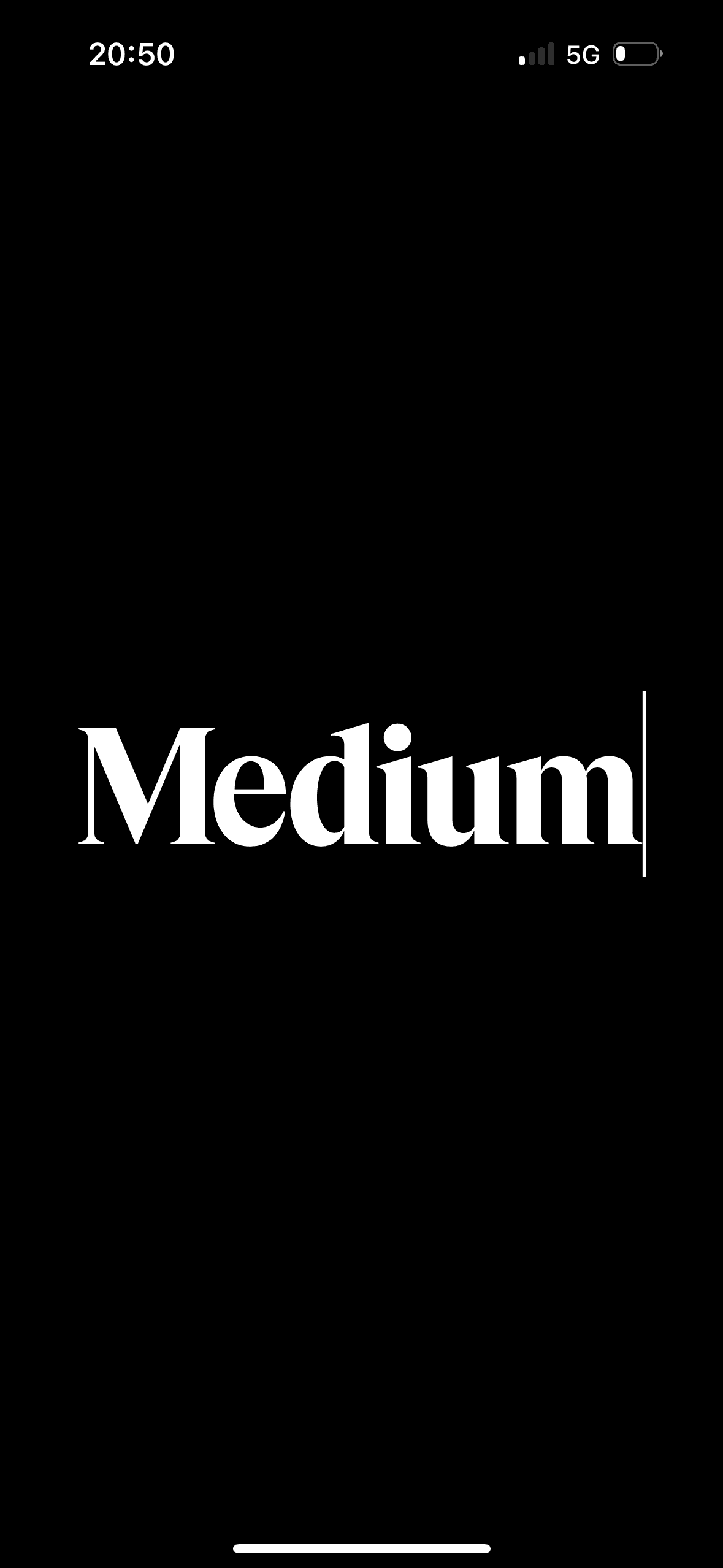 Medium: Splash screen