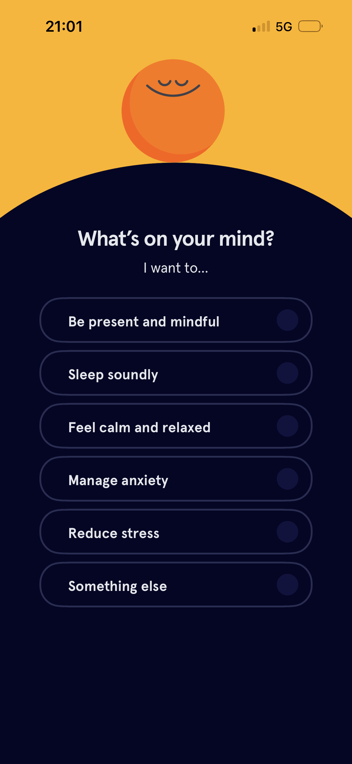 Headspace: Choose a wellbeing goal