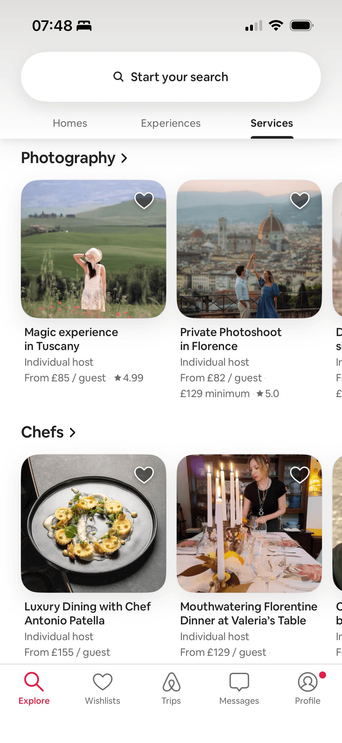 Airbnb: Services browse