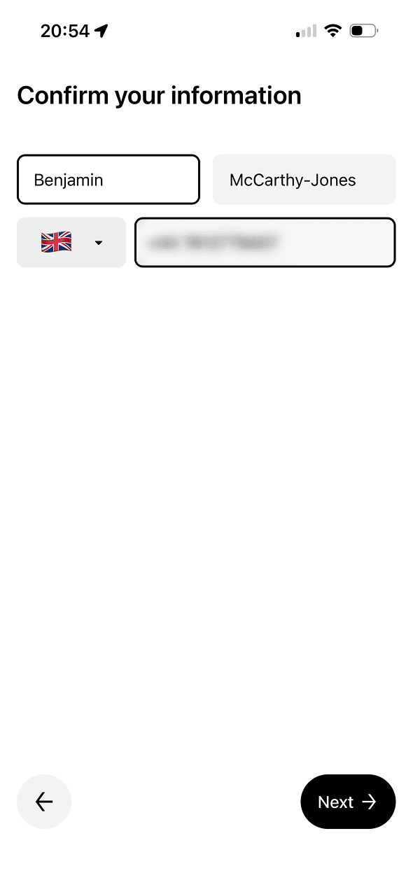Uber: Confirm user details