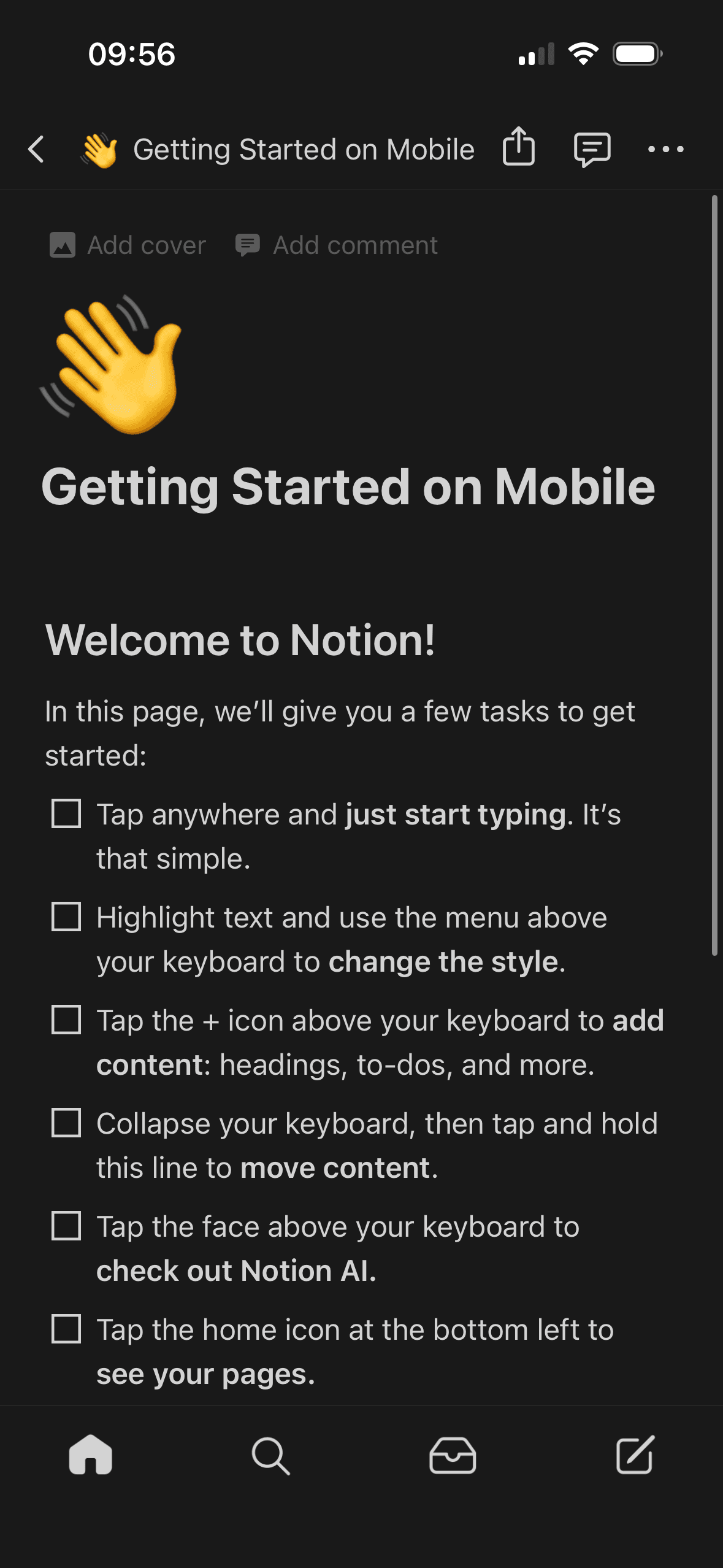 Notion: Getting started on mobile