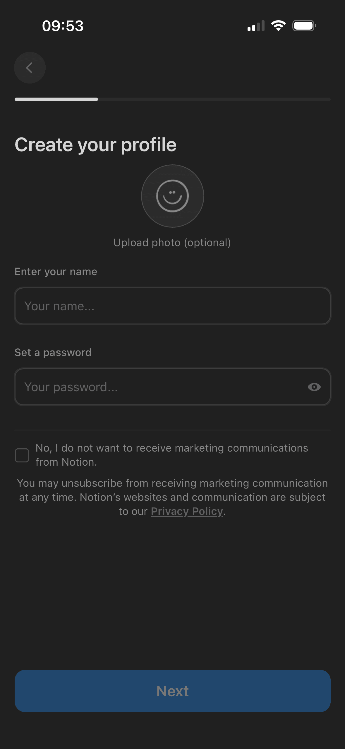 Notion: Create your profile
