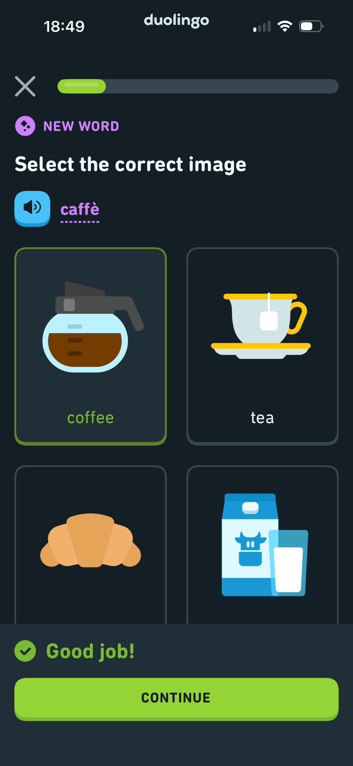 Duolingo: Correct-answer feedback