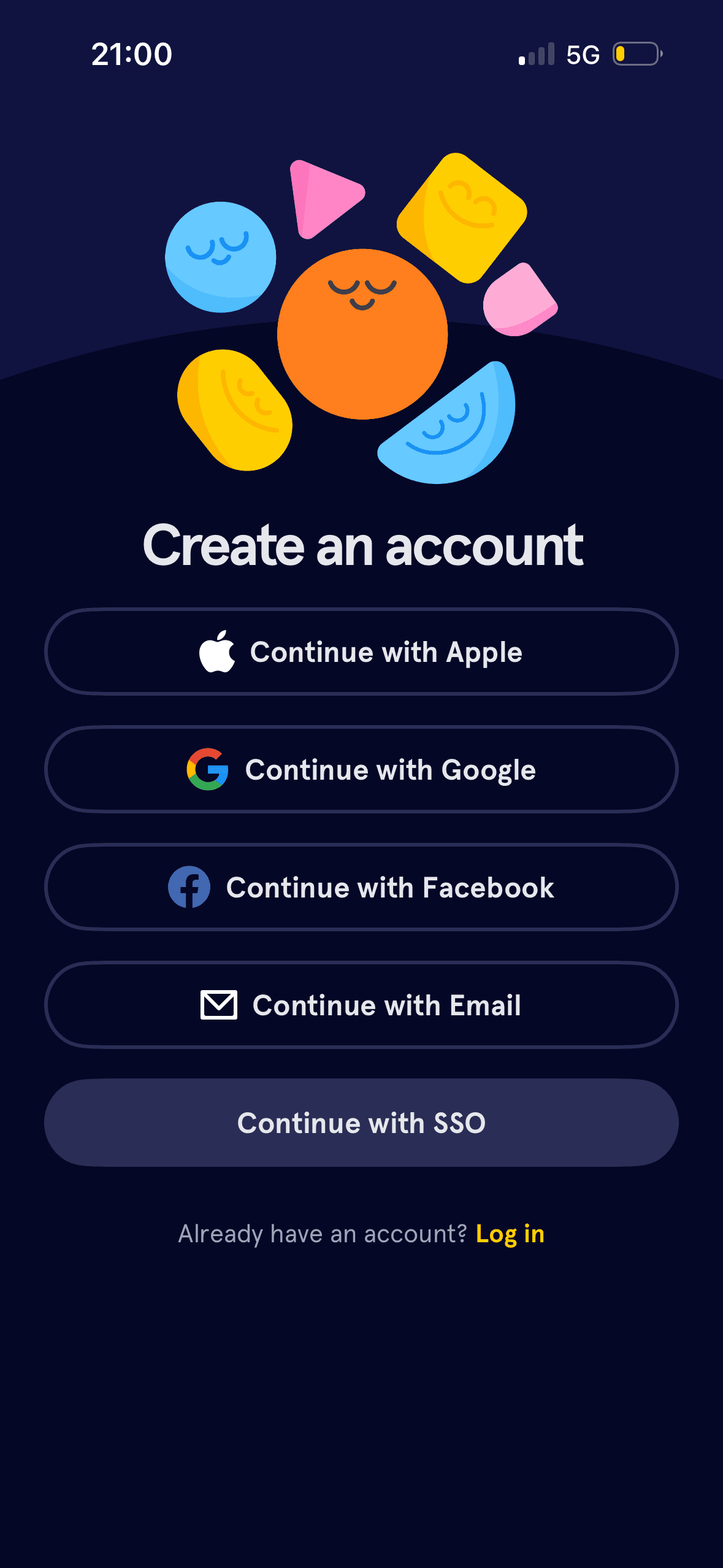 Headspace: Choose an account method
